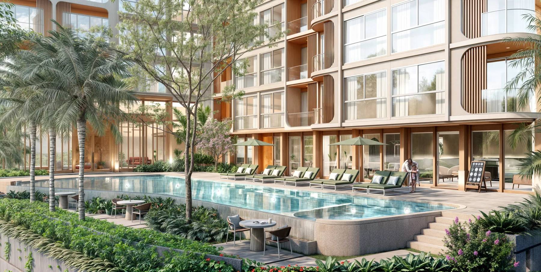 Pool and architecture at Saint Tropez Naithon